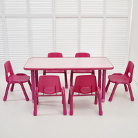 Meubles en plastique pour garderie préscolaire, ensemble table et chaise réglables, utilisation éducative en classe de maternelle