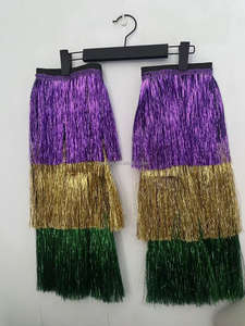Calentadores de Piernas de Lentejuelas de Moda para Mujer y Niña, Color Morado, Amarillo y Verde de Nueva Orleans, para Fiestas de Mardi Gras - Product Image 5