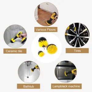 Kit de brosses de nettoyage électriques 2/3,5/4'' <span class=keywords><strong>pour</strong></span> <span class=keywords><strong>perceuse</strong></span>, 3 pièces/ensemble, brosses en nylon et <span class=keywords><strong>plastique</strong></span> <span class=keywords><strong>pour</strong></span> le nettoyage des roues, des tapis, du verre et des voitures - Product Image 3