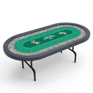 YH patrón personalizado de cuero de calidad superior apoyabrazos plegable ronda Hold'em Poker Mesa