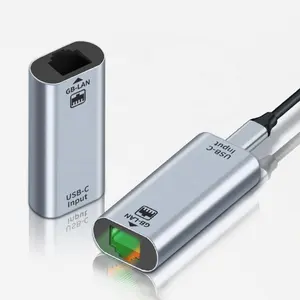 USB C千兆以太网RJ45 Lan适配器USB C USB-C Type-C母至千兆局域网以太网端口适配器适配器即插即用