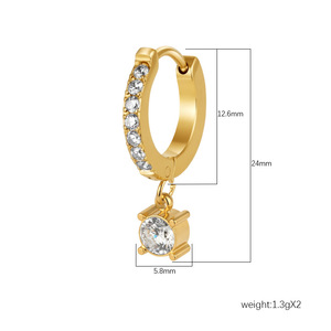 B085 Venta al por Mayor de Joyería de Acero Inoxidable Chapada en Oro de 18k, Pendientes Colgantes de Estrella y Corazón con Circonita y Perla, Estilo Vintage, para Mujer, Regalo - Product Image 6