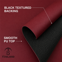 Tapis de yoga en caoutchouc PU lisse et durable Yugaland ESG, logo personnalisé, tapis antidérapant en caoutchouc pour le bien-être, vente en gros