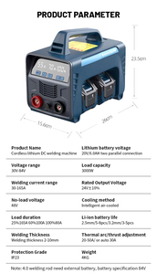 Machine à souder électrique sans fil <span class=keywords><strong>MMA</strong></span> ARC avec batterie, comprend des lignes de fabrication de tubes - Product Image 6