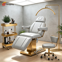 Table de massage électrique avec lumière LED, 3 moteurs réglables, pour salon de manucure, spa, tatouage