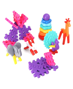 GIRNAR NURSERY KIT Contains Pyramid rings 4 animal puzzles and a set of blocks nursery kit for preschool Learn to construct - Product Image 1