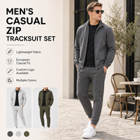 Conjunto de Chaqueta y Pantalón Deportivo Informal para Hombre, Primavera-Otoño 2026, Poliéster Ligero de 240 g/m², Resistente al Viento y Transpirable, Venta al Por Mayor de Fábrica