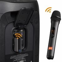 Système de karaoké sans fil M23 UHF 2 canaux avec récepteur rechargeable et micros portables sans fil pour église, fête, haut-parleur