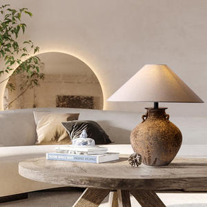 Lámpara de Mesa de Cerámica Estilo Wabi-Sabi Japonés, Lámpara Decorativa Minimalista Zen Retro para Alojamientos que Abrazan la Belleza de la Naturaleza - Product Image 1