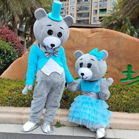 Costume personnalisé de mascotte d'ours en peluche Costume de mascotte Cosplay de couple mignon Costume d'ours de fête de Noël de mariage de carnaval