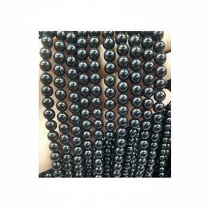 Mystic Glow-Perles rondes en obsidienne noire naturelle lisse, un choix classique de qualité supérieure pour la fabrication de bijoux et les créations de luxe - Product Image 1