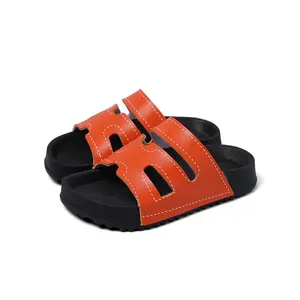 Sandales plates d'été décontractées pour enfants, style simple, plateforme, tongs, bout ouvert, chaussures unisexes - Product Image 1