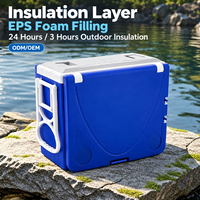 Glacière pliable 28L, glacière rigide portable, pour les voyages en voiture, les pique-niques, étanchéité renforcée, OEM ODM
