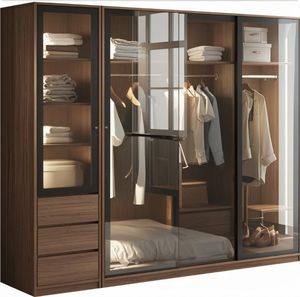 خزانة ملابس غرفة نوم بتصميم جديد خزانة ملابس خشبية مخصصة - Product Image 3