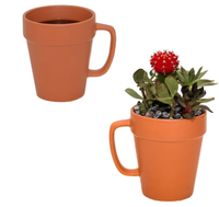 Pot à fleurs en céramique écologique personnalisé avec logo créatif pour la maison et le jardin, pot en argile pour plantes, mug en terre cuite