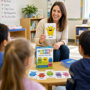 Cartes à Jouer Personnalisées Premium Édition Émotions Monstres pour Enfants |   Boîte <span class=keywords><strong>en</strong></span> carton éducative pour l'apprentissage de l'intelligence émotionnelle <span class=keywords><strong>en</strong></span> famille - Product Image 6
