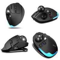 Ratón de Juego ZELOTES F-33 Pro con Trackball, Frecuencia de Sondeo de 1000Hz, Inalámbrico Trimodal, RGB, 8000DPI, Programable, MMO, RTS, Ergonómico