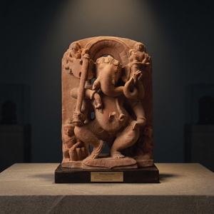 Sculpture du Seigneur Ganesha du Xe siècle – Réplique de statue de la divinité éléphante de la religion indienne ancienne, provenant d'un temple, collection de musée - Product Image 4