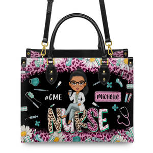 Chất Lượng Cao PU Vai Túi Phi Cô Gái Y Tá Làm Việc In Túi Xách Màu Đen Và Trắng Của Phụ Nữ Túi Xách Với Xử Lý - Product Image 1