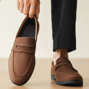 Men PU Leather Matte Loafers <b>Slip</b> On Moccasins Casual Wide Toe Box Thick Sole Office Wedding Dress <b>Shoes</b> EU 39 to 46 Large Sizes - Product Image 2