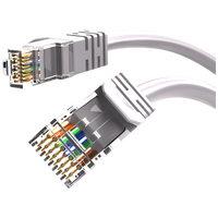 Cable de Red Ethernet Cat6 de 6 Pulgadas (0.15m), 28AWG, Sin Blindaje (U/UTP), PVC CM, Diámetro Pequeño, Alta Flexibilidad, Libre de Oxígeno