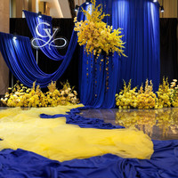 Rideaux de scène de mariage, toile de fond extérieure, décoration en tissu, draperies en polyester, taille personnalisée, décorations de mariage multiples