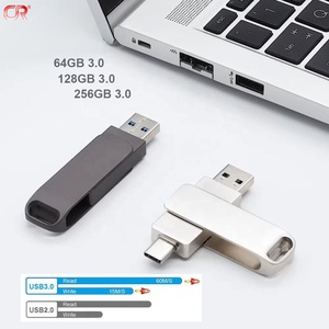 2 trong 1 OTG kim loại điện thoại di động USB Flash Drive Bạc Quay máy tính U đĩa <span class=keywords><strong>dual</strong></span>-mục đích Bộ nhớ mở rộng Công suất Pendrive OEM - Product Image 5