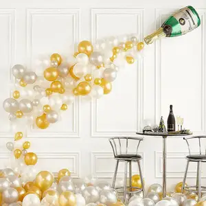 Bottiglia di Champagne coriandoli metallizzati Globos Chrome palloncini da festa arco ghirlanda di compleanno decorazioni di nozze forniture