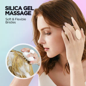 Oferta Especial Masajeador de Cuero Cabelludo Personalizado de Silicona Resistente al Agua para Crecimiento del Cabello Cepillo Exfoliante para Champú - Product Image 3