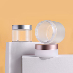 Tùy Chỉnh Mỹ Phẩm Lọ Kem 100Ml 120Ml 150Ml 200Ml <span class=keywords><strong>250Ml</strong></span> 4Oz 8Oz Pet Rộng <span class=keywords><strong>Frosted</strong></span> Rõ Ràng <span class=keywords><strong>Jar</strong></span> Với Bạc Rose Gold Nắp - Product Image 3