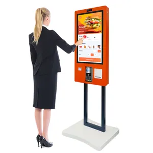 Popüler tasarım kendinden sipariş restoran Kiosk dokunmatik ekran Self servis gıda sipariş makinesi