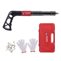 Kit de pistolet à clous manuel en acier inoxydable à haute pénétration, 5 vitesses, ODM, pour usage industriel/DIY, construction, plaque d'acier de 3 mm