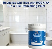 Peinture de couleur pour carrelage ROCKIYA, revêtement de rénovation rapide séchant rapidement pour céramique et porcelaine, pour salle de bain, cuisine et sol, antidérapant et durable