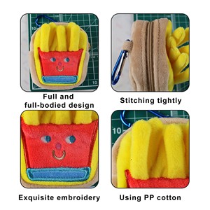 Estuche para Auriculares de Peluche con Diseño de Comida Rápida, con Múltiples Bolsillos para Monedas, Llavero, Regalo para Celebraciones - Product Image 4