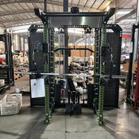 Máquina Smith Vertical Profesional 3 en 1 para Gimnasio en Casa y Entrenador Funcional con Cable Cruzado, Diseño que Ahorra Espacio para Entrenamiento de Cuerpo Completo