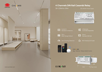 Relais Casambi Sunricher 4 canaux 16A sur rail DIN, contrôlé séparément avec détection de passage par zéro 4*3680W SR-CSRM16-DIN4