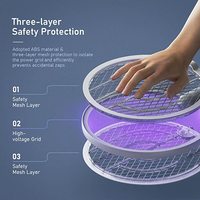 Tapette anti-moustiques d'intérieur électrique multifonctionnelle Rechargeable et pliable