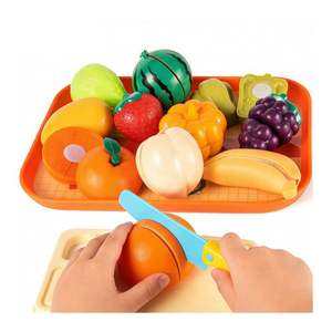 Play <b>Kitchen</b> Toy Food Set <b>Plastic</b> 12+ Years Kids Pretend Cooking Cutting Fruit Vegetable Role Play Educational Learning Activity - Product Image 3
