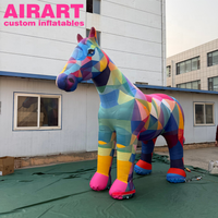 Cheval gonflable décoratif d'extérieur coloré pour exposition