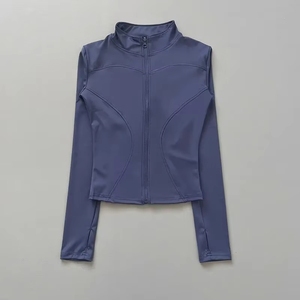 Vestes de <span class=keywords><strong>sport</strong></span> zippées Yimo pour femmes, 18 couleurs, douces et confortables, manches longues, ajustées, pour la course à pied, le fitness et le yoga - Product Image 4