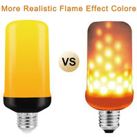 Ampoule LED à effet de flamme vacillante à 4 modes, capteur de gravité, intensité variable, blanc chaud 2700K, durée de vie de 50000 heures, pour jardin