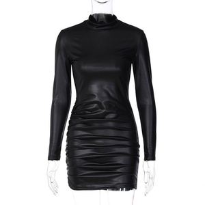 Vestido Ajustado con Vendaje Sexy, <span class=keywords><strong>Falda</strong></span> Larga <span class=keywords><strong>de</strong></span> Cuero Estilo Europeo <span class=keywords><strong>y</strong></span> Americano, Novedades <span class=keywords><strong>de</strong></span> 2021, Vestido <span class=keywords><strong>de</strong></span> Moda Primavera para Mujer - Product Image 5