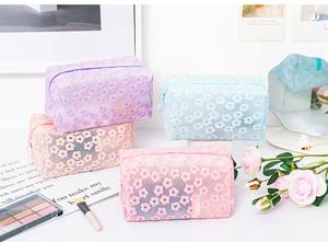 Bolsa de Cosméticos de Malla con Encaje Floral - Bolsa de Maquillaje Semitransparente de Gran Capacidad - Product Image 6