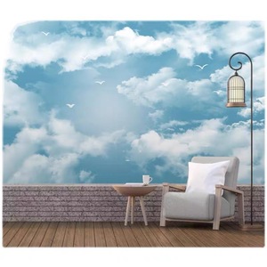 Papel Tapiz 3D 5D 8D Moderno Impermeable para Pared de <span class=keywords><strong>TV</strong></span>, Papel Tapiz para Sala de Estar con Diseño de Cielo Azul en Tonos Cálidos, Tela Decorativa para Pared de Hotel - Product Image 1
