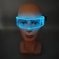 Kacamata LED Nirkabel Bercahaya untuk Pesta Topeng Klub Malam, Kacamata Bercahaya untuk Konser DJ, Alat Peraga Tari Robot Futuristik