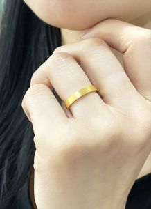 18K PVD Gold Plated Stainless Steel <b>Plain</b> Band <b>Ring</b> for Women | Minimalist Design | Waterproof, Hypoallergenic & Non-Fading - Product Image 2