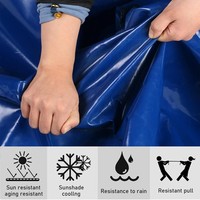 Bâche imperméable en toile PVC tricotée 350g, protection solaire, poids moyen, triple protection, verte, résistante à la pluie