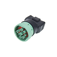 Adaptateur de connecteur mâle J1939 9 broches de type vert vers femelle OBD2 16 broches, convertisseur sans fil J1939 vers J1962 OBD pour camion lourd
