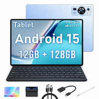 Tablette PC Android 15 de 10,1 pouces, processeur MTK Octa Core, 12 Go de RAM, 128 Go de ROM, double SIM 4G/5G pour l'étude, le travail et le divertissement