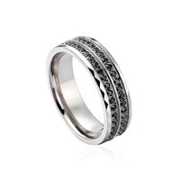 Bague en titane double rangée de diamants populaire et explosive, brillante et magnifique, accessoires de bijoux pour couples, bagues de mode artisanales